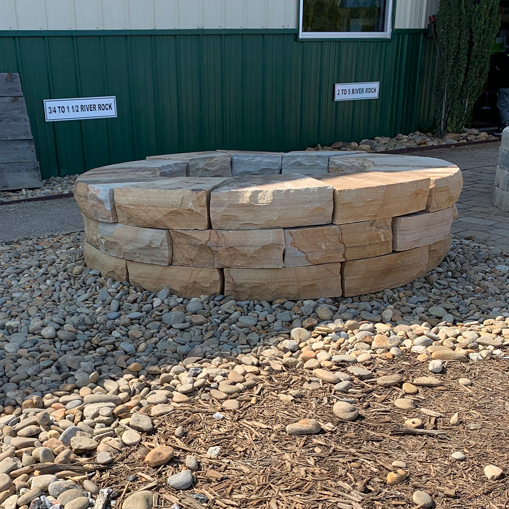 Natural Stone Fire Pits Ina, River Stone Fire Pit